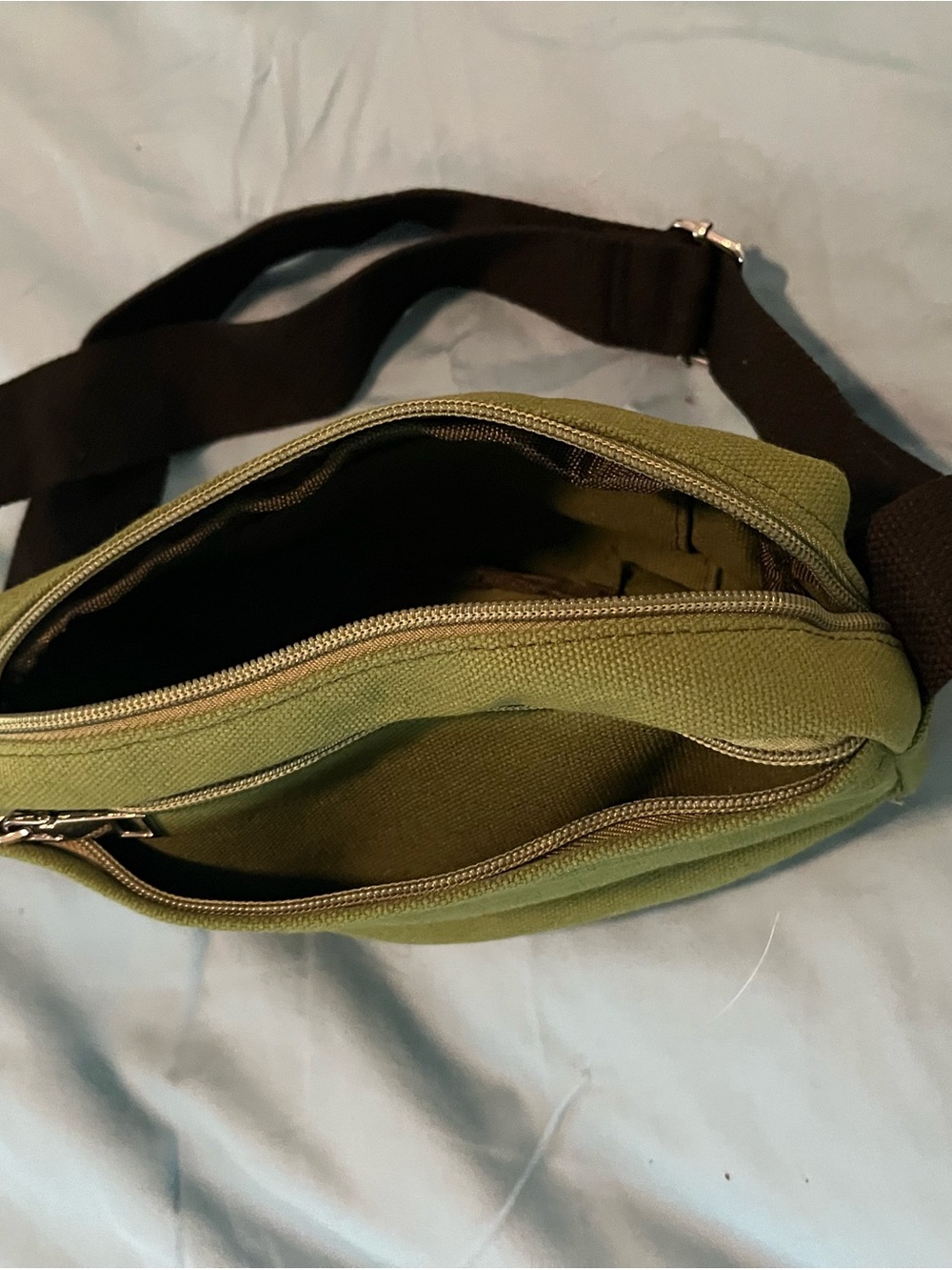 New Olive Green Crossbody canvas Sling Bag - Unbranded